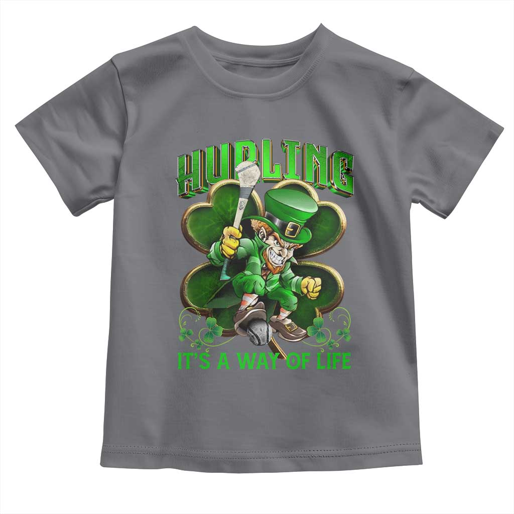 Funny Hurling It's A Way Of Life Toddler T Shirt Leprechaun Shamrock Irish Sport TS11 Charcoal Print Your Wear