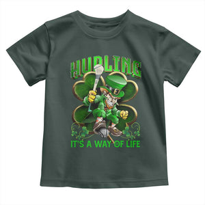 Funny Hurling It's A Way Of Life Toddler T Shirt Leprechaun Shamrock Irish Sport TS11 Dark Forest Green Print Your Wear