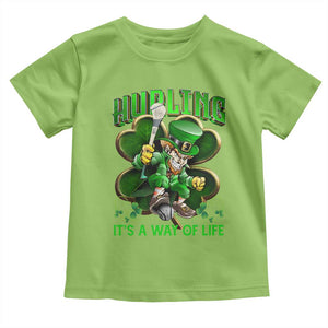 Funny Hurling It's A Way Of Life Toddler T Shirt Leprechaun Shamrock Irish Sport TS11 Lime Print Your Wear