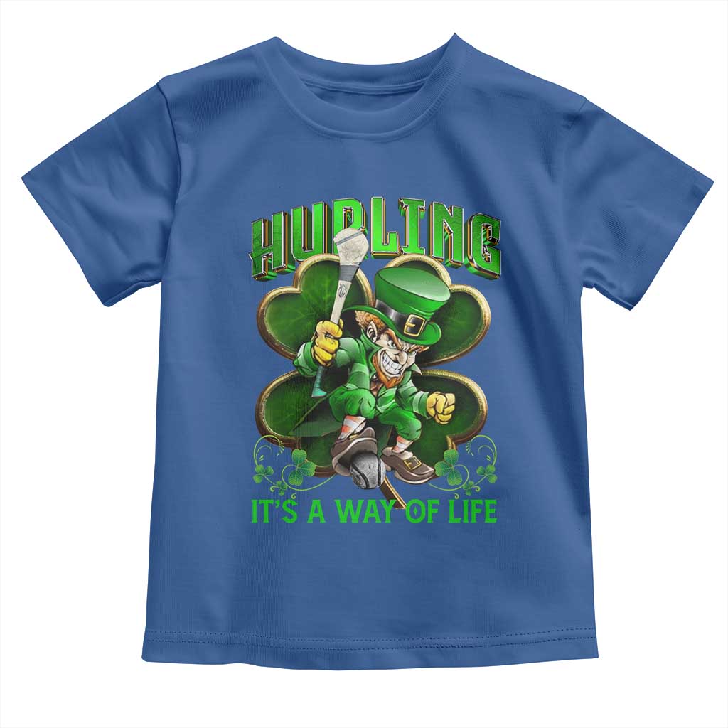 Funny Hurling It's A Way Of Life Toddler T Shirt Leprechaun Shamrock Irish Sport TS11 Royal Blue Print Your Wear