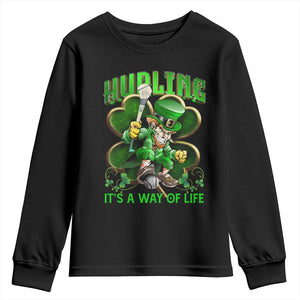 Funny Hurling It's A Way Of Life Youth Sweatshirt Leprechaun Shamrock Irish Sport TS11 Black Print Your Wear