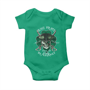 Funny Irish Pirate Full Of Blarrney Kiss Me For Good Luck Baby Onesie St Patrick's Day TS11 Irish Green Print Your Wear