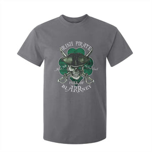 Funny Irish Pirate Full Of Blarrney Kiss Me For Good Luck T Shirt For Kid St Patrick's Day TS11 Charcoal Print Your Wear