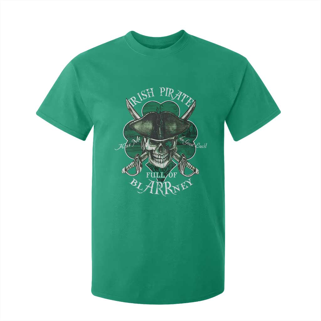 Funny Irish Pirate Full Of Blarrney Kiss Me For Good Luck T Shirt For Kid St Patrick's Day TS11 Irish Green Print Your Wear