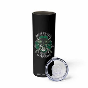 Funny Irish Pirate Full Of Blarrney Kiss Me For Good Luck Skinny Tumbler St Patrick's Day TS11 Print Your Wear