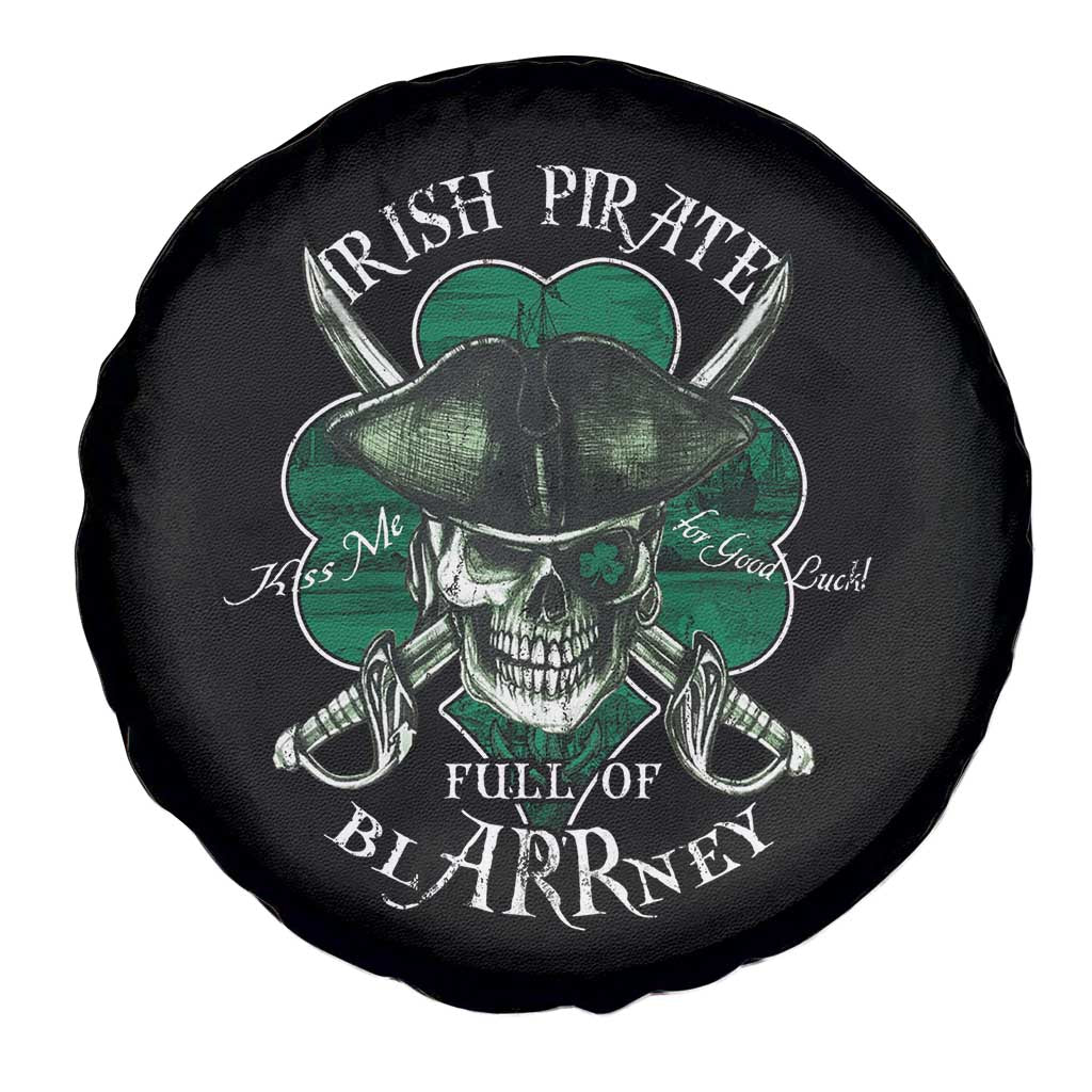 Funny Irish Pirate Full Of Blarrney Kiss Me For Good Luck Spare Tire Cover St Patrick's Day TS11 Print Your Wear