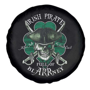 Funny Irish Pirate Full Of Blarrney Kiss Me For Good Luck Spare Tire Cover St Patrick's Day TS11 Print Your Wear