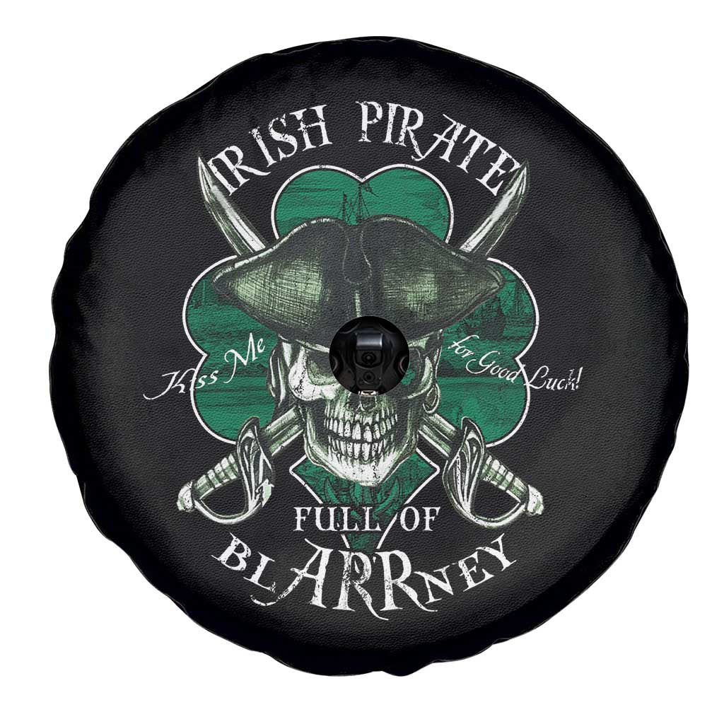 Funny Irish Pirate Full Of Blarrney Kiss Me For Good Luck Spare Tire Cover St Patrick's Day TS11 Print Your Wear