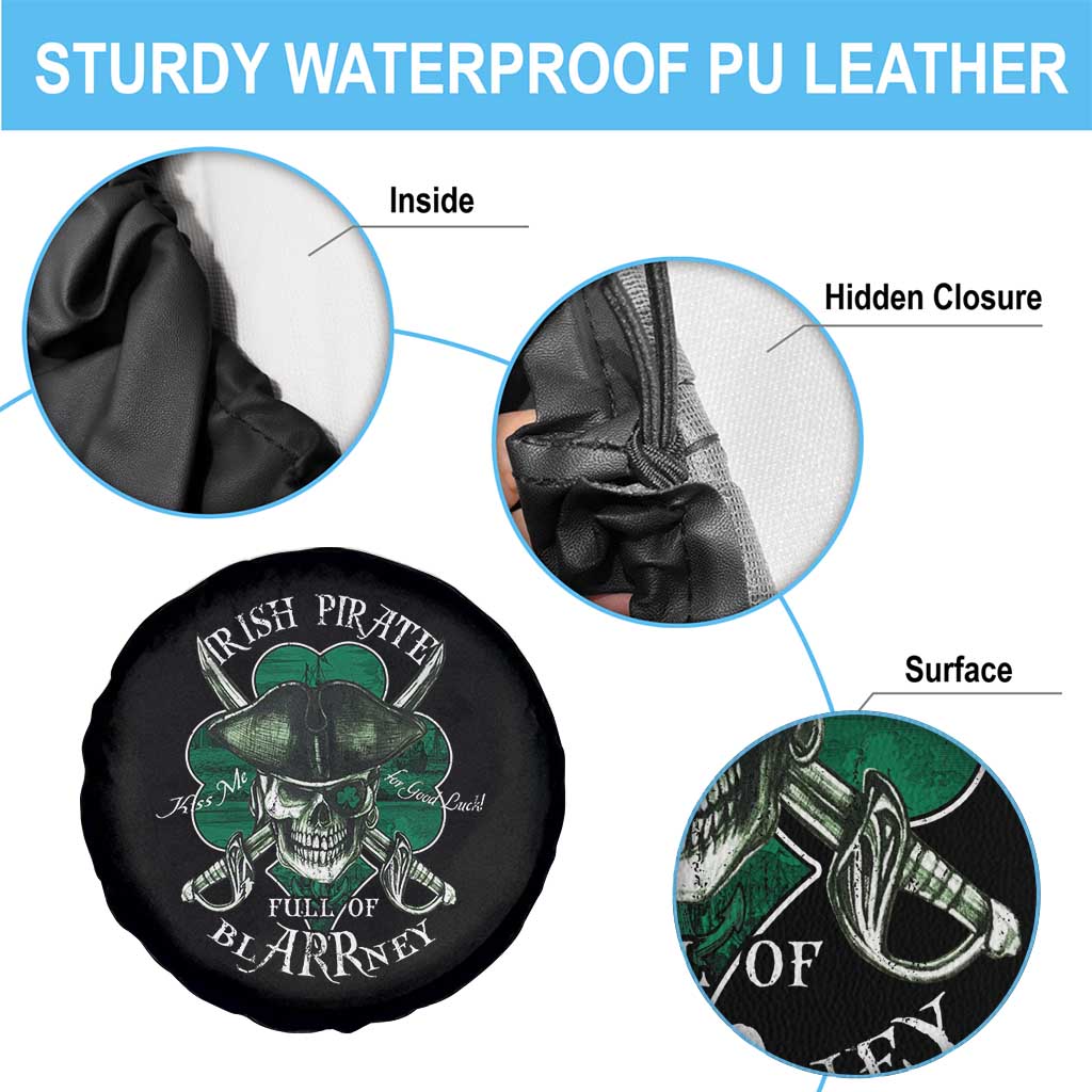 Funny Irish Pirate Full Of Blarrney Kiss Me For Good Luck Spare Tire Cover St Patrick's Day TS11 Print Your Wear