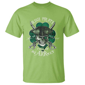 Funny Irish Pirate Full Of Blarrney Kiss Me For Good Luck T Shirt St Patrick's Day TS11 Lime Print Your Wear