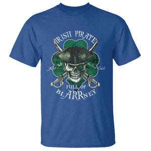 Funny Irish Pirate Full Of Blarrney Kiss Me For Good Luck T Shirt St Patrick's Day TS11 Royal Blue Print Your Wear