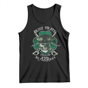 Funny Irish Pirate Full Of Blarrney Kiss Me For Good Luck Tank Top St Patrick's Day TS11 Black Print Your Wear