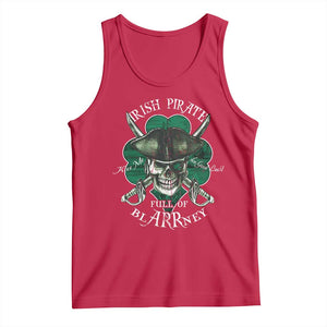 Funny Irish Pirate Full Of Blarrney Kiss Me For Good Luck Tank Top St Patrick's Day TS11 Red Print Your Wear