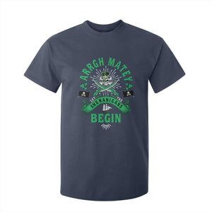 Funny St Patrick's Day Pirate T Shirt For Kid Arrgh Matey Let The Shenanigans Begin Shamrock TS11 Navy Print Your Wear
