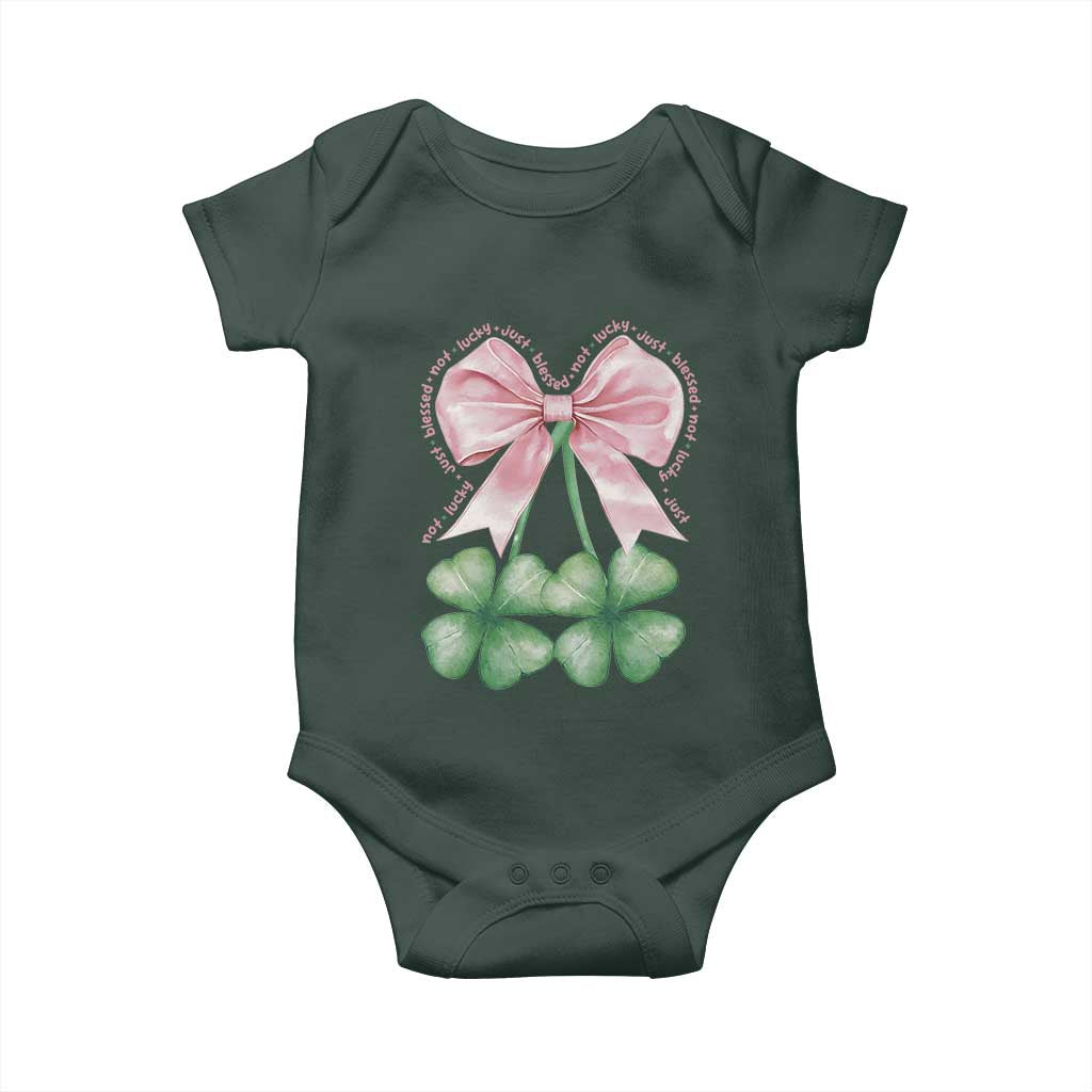 Not Lucky Just Blessed Baby Onesie Blessed Christian Shamrocks St Patricks Day Coquette TS11 Print Your Wear