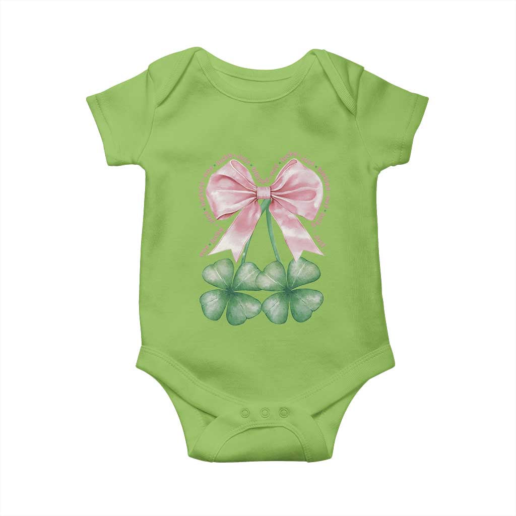 Not Lucky Just Blessed Baby Onesie Blessed Christian Shamrocks St Patricks Day Coquette TS11 Lime Print Your Wear