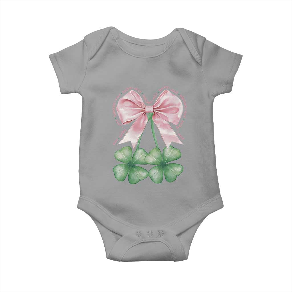Not Lucky Just Blessed Baby Onesie Blessed Christian Shamrocks St Patricks Day Coquette TS11 Sport Gray Print Your Wear