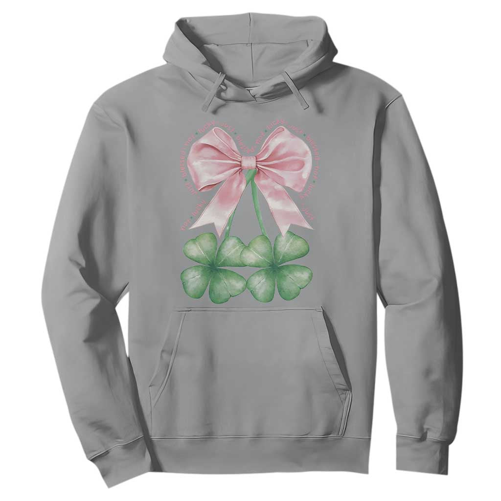 Not Lucky Just Blessed Hoodie Blessed Christian Shamrocks St Patricks Day Coquette TS11 Sport Gray Print Your Wear