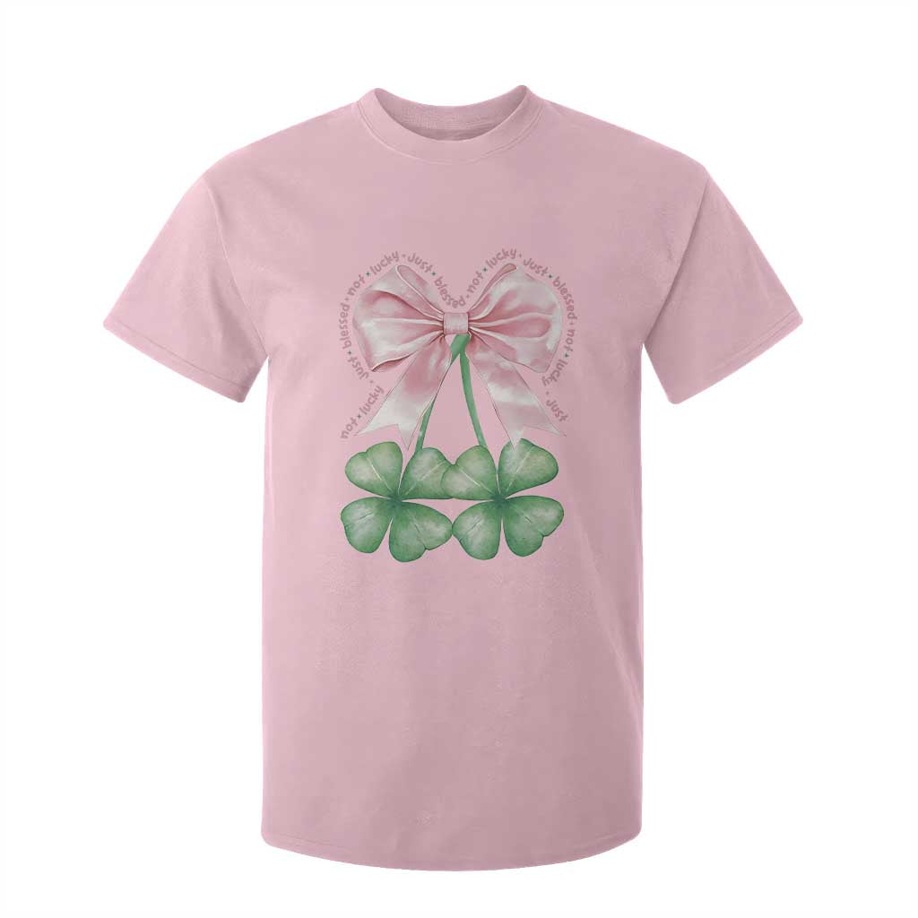 Not Lucky Just Blessed T Shirt For Kid Blessed Christian Shamrocks St Patricks Day Coquette TS11 Light Pink Print Your Wear