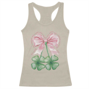 Not Lucky Just Blessed Racerback Tank Top Blessed Christian Shamrocks St Patricks Day Coquette TS11 Sand Print Your Wear