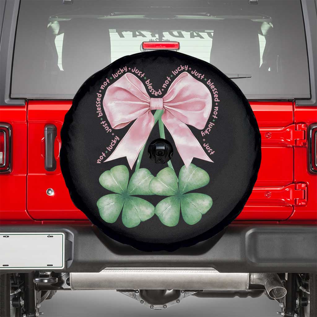 Not Lucky Just Blessed Spare Tire Cover Blessed Christian Shamrocks St Patricks Day Coquette TS11 Black Print Your Wear