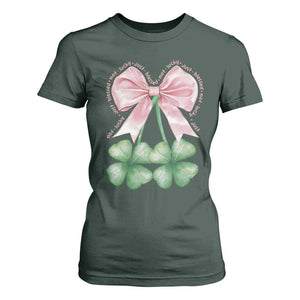 Not Lucky Just Blessed T Shirt For Women Blessed Christian Shamrocks St Patricks Day Coquette TS11 Dark Forest Green Print Your Wear