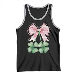 Not Lucky Just Blessed Tank Top Blessed Christian Shamrocks St Patricks Day Coquette TS11 Black Athletic Heather Print Your Wear