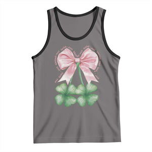 Not Lucky Just Blessed Tank Top Blessed Christian Shamrocks St Patricks Day Coquette TS11 Deep Heather Black Print Your Wear
