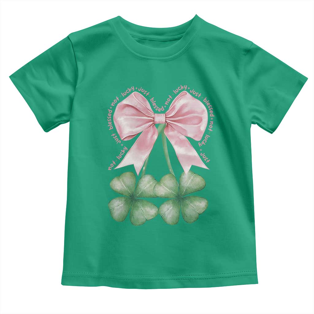 Not Lucky Just Blessed Toddler T Shirt Blessed Christian Shamrocks St Patricks Day Coquette TS11 Irish Green Print Your Wear