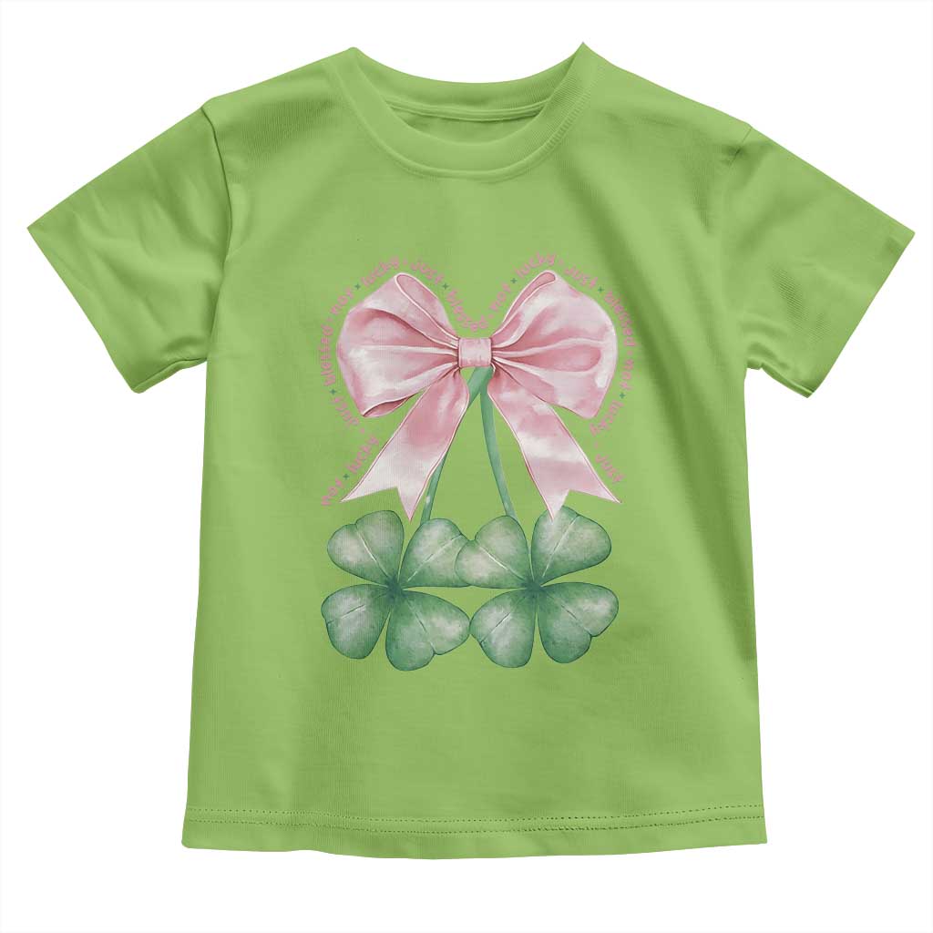 Not Lucky Just Blessed Toddler T Shirt Blessed Christian Shamrocks St Patricks Day Coquette TS11 Lime Print Your Wear