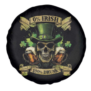 Funny St Patrick's Day Irish Beer Drinking Spare Tire Cover 0% Irish 100% Drunk Skull TS11 Print Your Wear