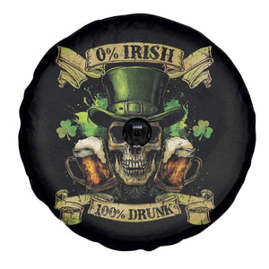 Funny St Patrick's Day Irish Beer Drinking Spare Tire Cover 0% Irish 100% Drunk Skull TS11 Print Your Wear