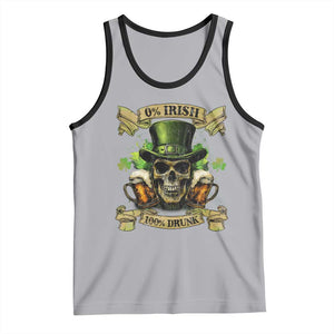 Funny St Patrick's Day Irish Beer Drinking Tank Top 0% Irish 100% Drunk Skull TS11 Athletic Heather Black Print Your Wear