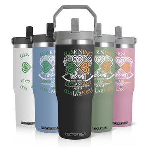 Funny Warning May Be Prone To Shenanigans And Malarkey Flip Straw Tumbler St Patrick's Day Celtic Shamrock TS11 Print Your Wear