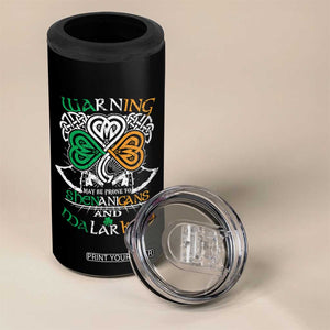 Funny Warning May Be Prone To Shenanigans And Malarkey 4 in 1 Can Cooler Tumbler St Patrick's Day Celtic Shamrock TS11 Print Your Wear