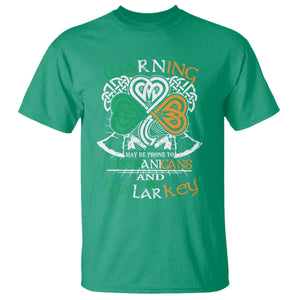 Funny Warning May Be Prone To Shenanigans And Malarkey T Shirt St Patrick's Day Celtic Shamrock TS11 Irish Green Print Your Wear