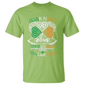Funny Warning May Be Prone To Shenanigans And Malarkey T Shirt St Patrick's Day Celtic Shamrock TS11 Lime Print Your Wear