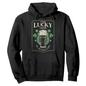 Funny St Patrick's Day Irish Beer Drinking Hoodie The Lucky Beer Club Horseshoe TS11 Black Print Your Wear