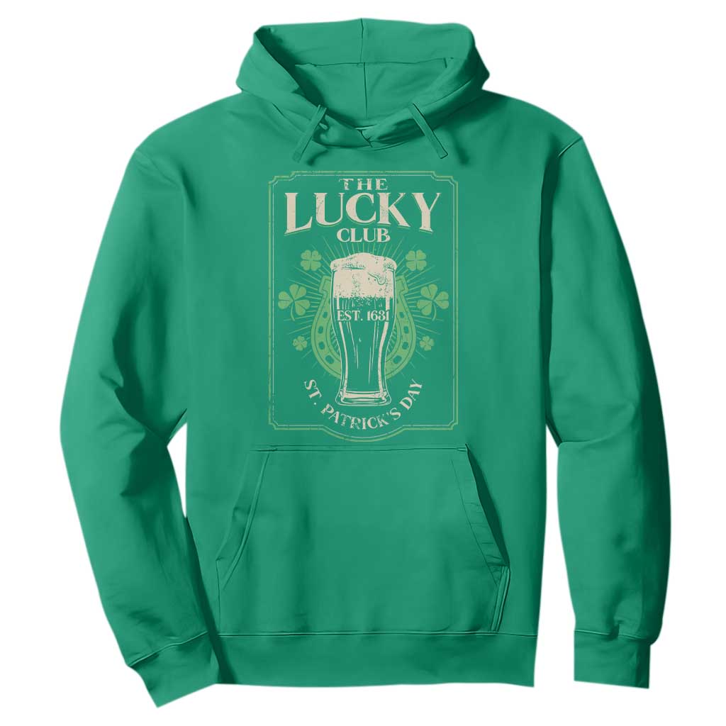 Funny St Patrick's Day Irish Beer Drinking Hoodie The Lucky Beer Club Horseshoe TS11 Irish Green Print Your Wear