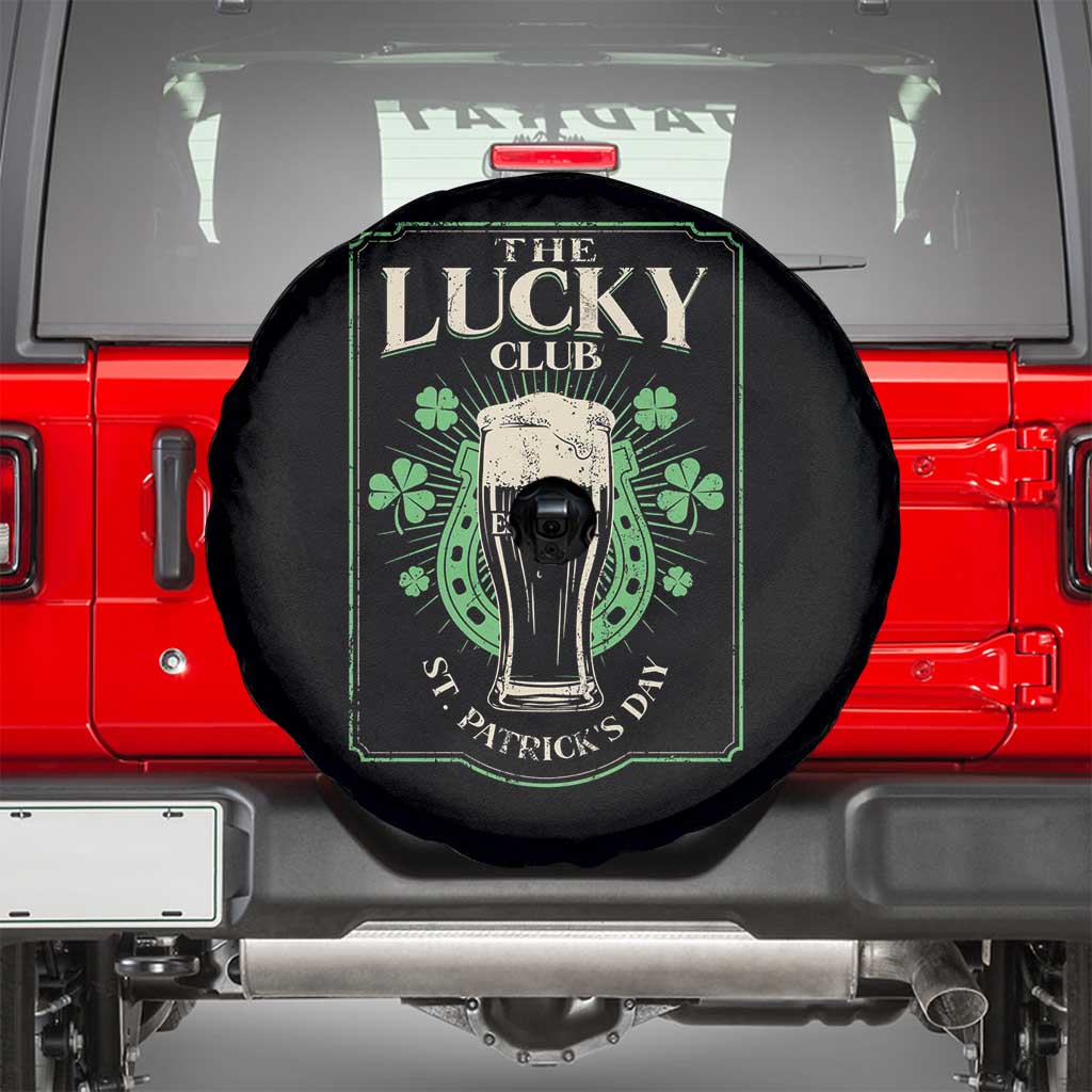 Funny St Patrick's Day Irish Beer Drinking Spare Tire Cover The Lucky Beer Club Horseshoe TS11 Black Print Your Wear