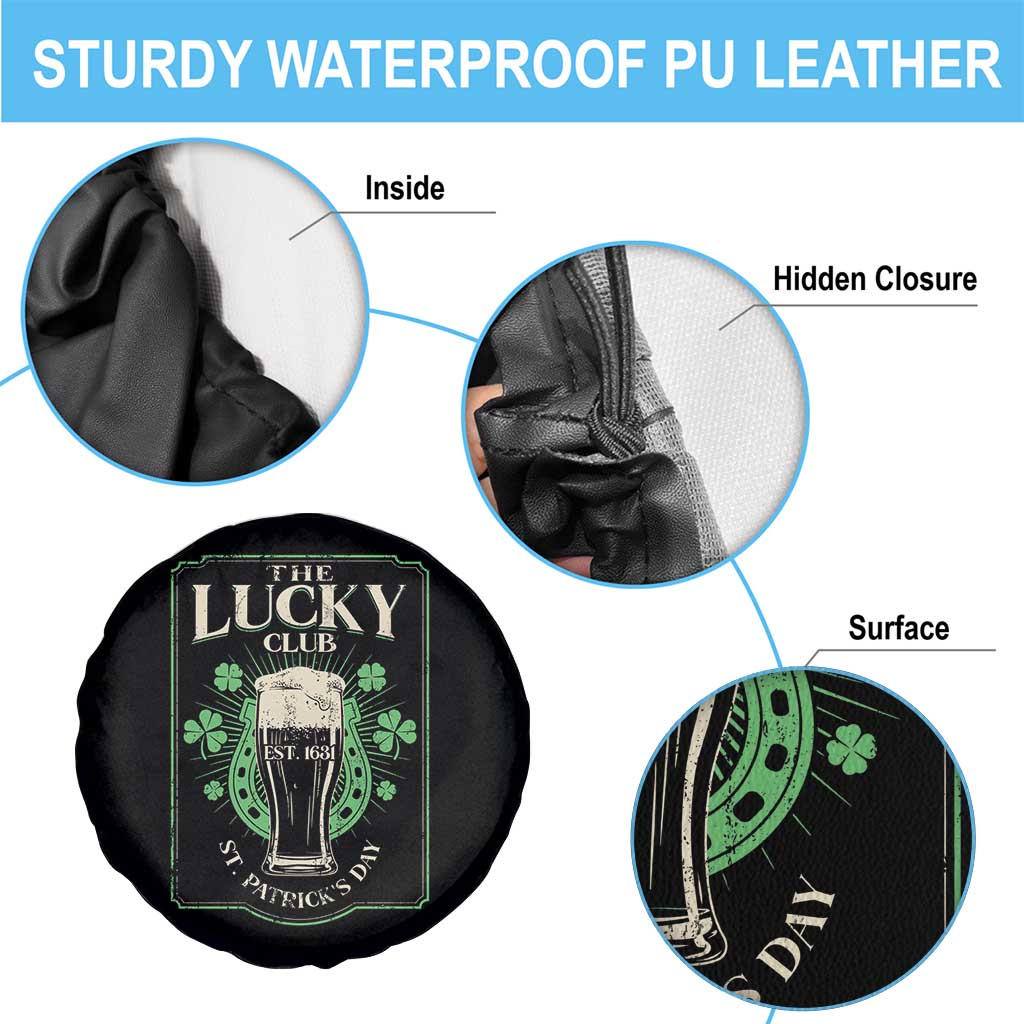 Funny St Patrick's Day Irish Beer Drinking Spare Tire Cover The Lucky Beer Club Horseshoe TS11 Print Your Wear
