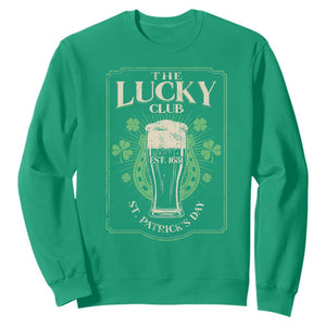Funny St Patrick's Day Irish Beer Drinking Sweatshirt The Lucky Beer Club Horseshoe TS11 Irish Green Print Your Wear