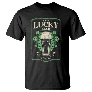 Funny St Patrick's Day Irish Beer Drinking T Shirt The Lucky Beer Club Horseshoe TS11 Black Print Your Wear