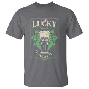 Funny St Patrick's Day Irish Beer Drinking T Shirt The Lucky Beer Club Horseshoe TS11 Charcoal Print Your Wear