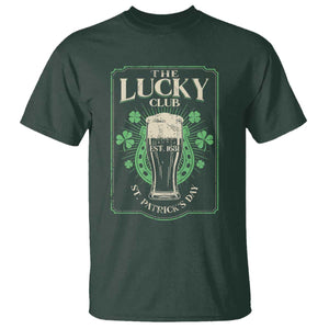 Funny St Patrick's Day Irish Beer Drinking T Shirt The Lucky Beer Club Horseshoe TS11 Dark Forest Green Print Your Wear
