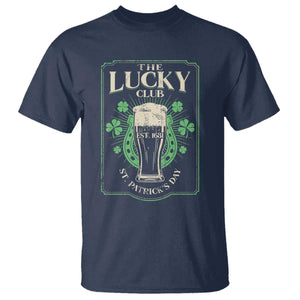 Funny St Patrick's Day Irish Beer Drinking T Shirt The Lucky Beer Club Horseshoe TS11 Navy Print Your Wear
