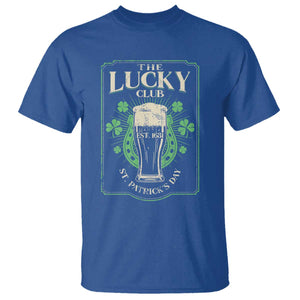Funny St Patrick's Day Irish Beer Drinking T Shirt The Lucky Beer Club Horseshoe TS11 Royal Blue Print Your Wear