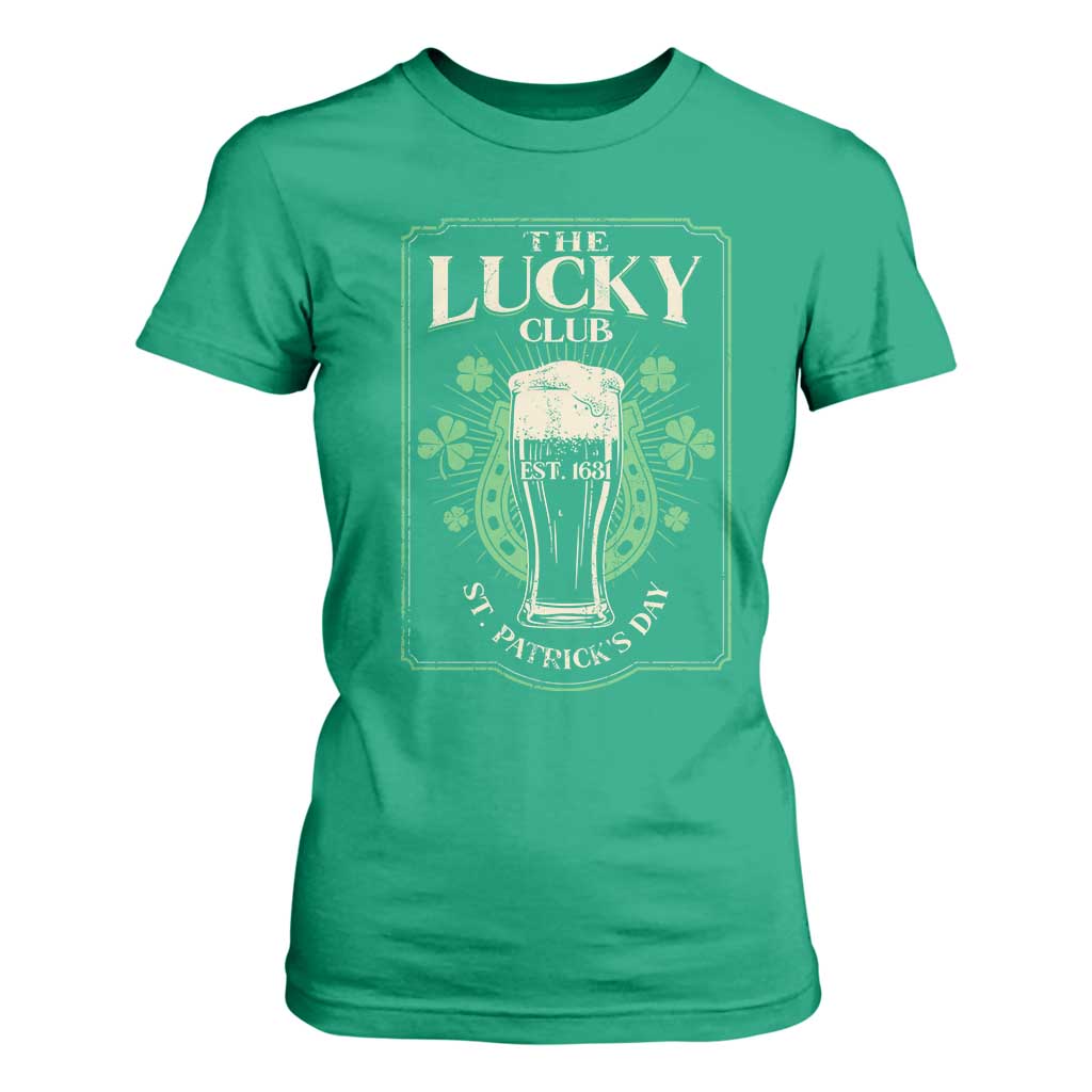 Funny St Patrick's Day Irish Beer Drinking T Shirt For Women The Lucky Beer Club Horseshoe TS11 Irish Green Print Your Wear