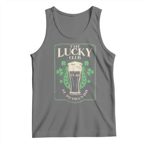 Funny St Patrick's Day Irish Beer Drinking Tank Top The Lucky Beer Club Horseshoe TS11 Black Heather Print Your Wear