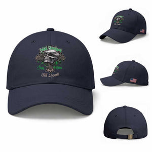 Funny Irish Pride Baseball Cap Irish Hooligan Stay True Till Death Flat Cap Skull TS11 Baseball Cap Universal Fit Navy Print Your Wear